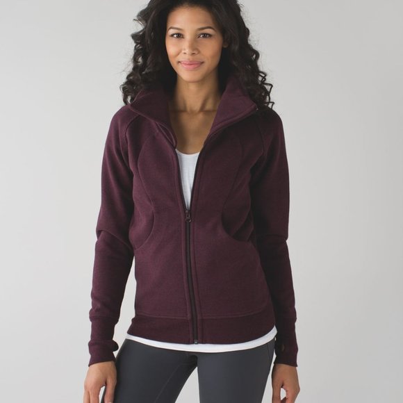 lululemon athletica Jackets & Blazers - Lululemon High Collar Cozy Cuddle Up Jacket Heathered Bordeaux Drama 6